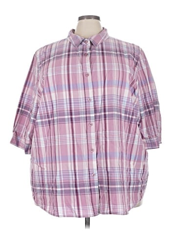 Woman Within 3/4 Sleeve Button-Down Shirt (view 1)