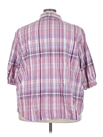 Woman Within 3/4 Sleeve Button-Down Shirt (view 2)