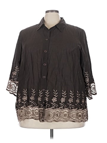 Laura Max 3/4 Sleeve Button-Down Shirt (view 1)