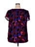 Torrid 100% Polyester Hearts Purple Short Sleeve Blouse Size 2X Plus (2) - photo 2