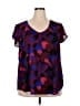 Torrid 100% Polyester Hearts Purple Short Sleeve Blouse Size 2X Plus (2) - photo 1