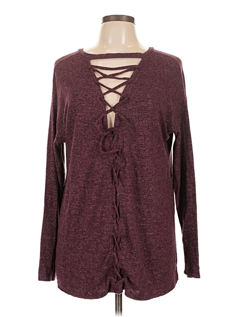 Pre-owned American Eagle Outfitters Pullover Sweater In Burgundy