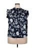 Fred David Blue Short Sleeve Blouse Size 2X - photo 1