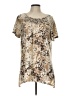 White Stag 100% Polyester Tan Short Sleeve Blouse Size L - photo 1