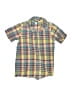 Tea 100% Cotton Plaid Yellow Blue Short Sleeve Button-Down Shirt Size 12 - photo 1