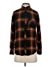 BeachLunchLounge 100% Rayon Plaid Brown Long Sleeve Button-Down Shirt Size XS - photo 1
