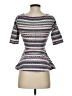 Deletta Gray Short Sleeve Blouse Size XS - photo 2