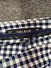 Zara Basic Checkered-gingham Blue Casual Pants Size S - photo 7