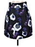 J.Crew 100% Polyester Floral Black Casual Skirt Size 0 - photo 1