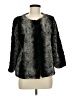 NY Collection 100% Polyester Animal Print Black Faux Fur Jacket Size M - photo 1