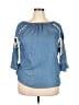 Billy T 100% Lyocell Blue 3/4 Sleeve Blouse Size L - photo 1