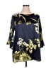 bryn WALKER 100% Silk Blue 3/4 Sleeve Silk Top Size XXL - photo 1