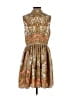 oasis 100% Polyester Paisley Brown Cocktail Dress Size 16 - photo 2