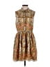 oasis 100% Polyester Paisley Brown Cocktail Dress Size 16 - photo 1