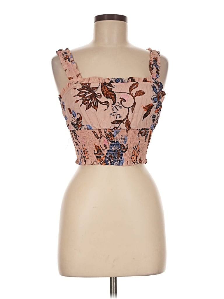 Pre-owned Angie Sleeveless Top Brown Sweetheart Neckline Tops