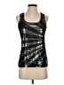 White House Black Market Graphic Black Silver Sleeveless Top Size XS - photo 1