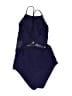 Aerie Chevron-herringbone Blue One Piece Swimsuit Size L - photo 2