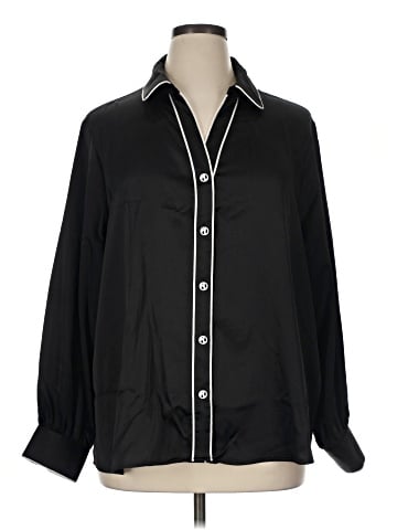 Karl Lagerfeld Paris Long Sleeve Blouse (view 1)
