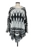 Adora Chevron-herringbone Gray Poncho Size S - photo 1