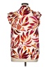 Como Black 100% Polyester Tropical Ivory Short Sleeve Blouse Size XL - photo 2