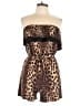 Pretty Young Thing Animal Print Brown Romper Size L - photo 1