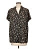 Monday Fun Floral Black Short Sleeve Blouse Size XL - photo 1