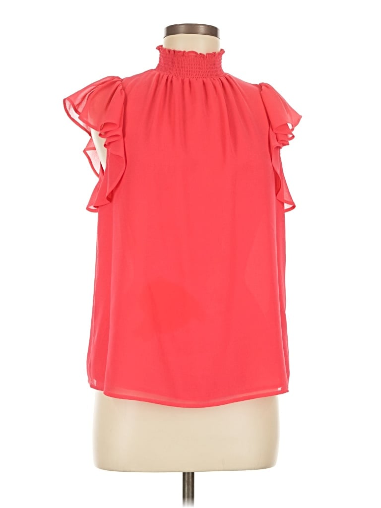 Pre-owned 1.state Short Sleeve Blouse In Red