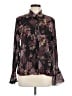 Apostrophe 100% Polyester Floral Purple Long Sleeve Blouse Size M - photo 1
