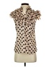 Truth NYC 100% Polyester Polka Dots Tan Short Sleeve Blouse Size S - photo 1