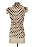 Truth NYC 100% Polyester Polka Dots Tan Short Sleeve Blouse Size S - photo 2