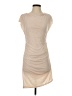 Velvet Solid Tan Casual Dress Size S - photo 1