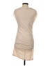 Velvet Solid Tan Casual Dress Size S - photo 2
