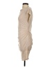 Velvet Solid Tan Casual Dress Size S - photo 5