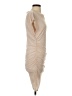 Velvet Solid Tan Casual Dress Size S - photo 4