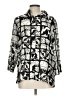 Alfred Dunner 100% Polyester Print Black Silver 3/4 Sleeve Blouse Size 10 - photo 1