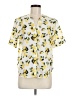 dalia Floral Yellow Short Sleeve Blouse Size M - photo 1