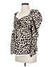 Topshop 100% Polyester Animal Print Multi Color Ivory 3/4 Sleeve Blouse Size 4 Maternity - photo 1