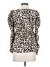 Topshop 100% Polyester Animal Print Multi Color Ivory 3/4 Sleeve Blouse Size 4 Maternity - photo 2