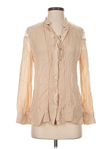 Haute Hippie Long Sleeve Silk Top (view 1)