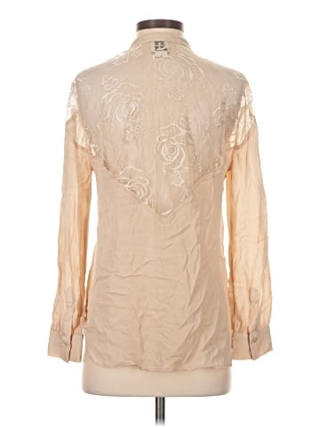 Haute Hippie Long Sleeve Silk Top (view 2)