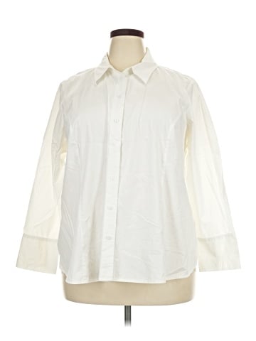 Lane Bryant 3/4 Sleeve Button-Down Shirt (view 1)