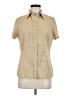 Covington Metallic Tan Short Sleeve Blouse Size M - photo 1