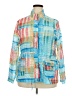 Erin London Color Block Teal Long Sleeve Blouse Size XXL - photo 1