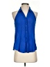 Mine Blue Sleeveless Blouse Size S - photo 1