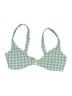 Jonathan Simkhai Checkered-gingham Green Swimsuit Top Size M - photo 1