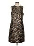 J.Crew 100% Polyester Animal Print Brown Cocktail Dress Size S (tall) - photo 1