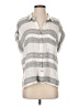 Rails 100% Rayon Stripes Gray Short Sleeve Blouse Size S - photo 1