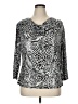 MSK Animal Print Silver 3/4 Sleeve Blouse Size XL - photo 1