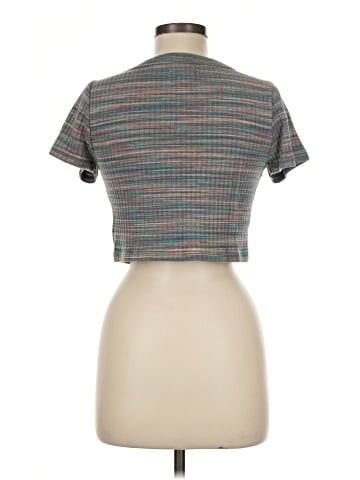 Madewell Ribbed V-Neck Crop Tee in Space-Dye (view 2)