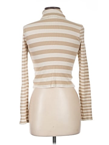 Madewell Cropped Turtleneck Top in Contrasting Stripe (view 2)